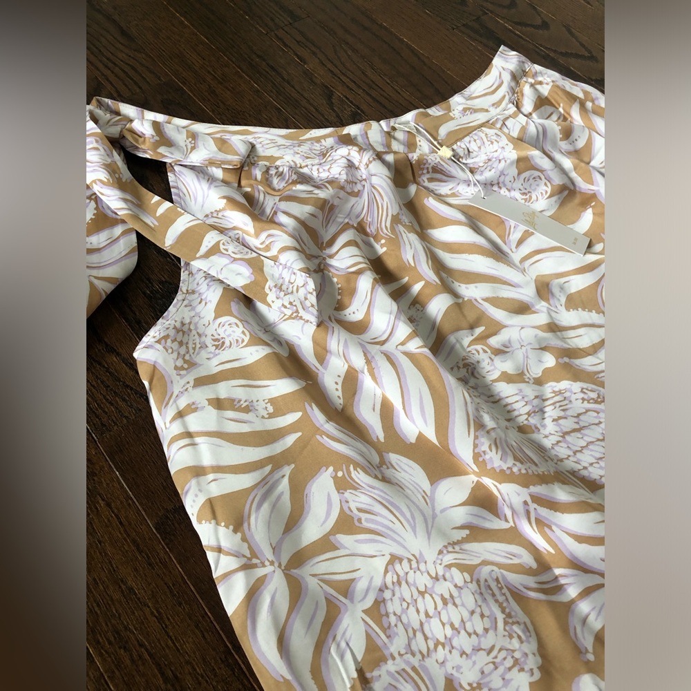 *NWT* Lilly Pulitzer Women’s 12 Bexler One-Shoulder Top Rattan Bon Vivants Top - Picture 5 of 13